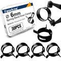 6mm (0.24") Spring Band Hose Clamps, 30 Pack Small Hose Clamps for 5.5-6.5mm OD Fuel Line, Garden Watering Tubes, Air Tubes & Vacuum Hose - size: 6mm