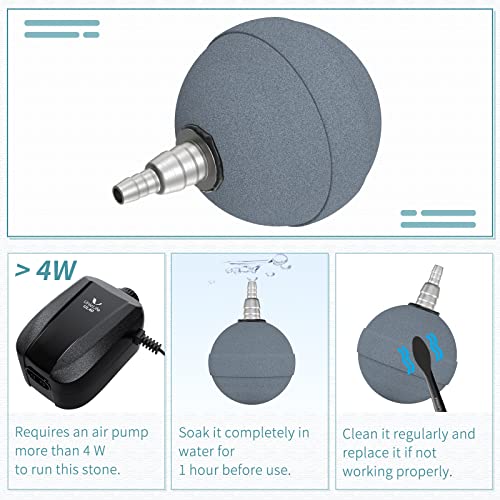 Pawfly Aquarium Air Stone Ball 2 Inch, Airstones for Aquarium Fish Tank Bucket Pond and DWC Reservoir, 2 Pack - size: 2 Pack