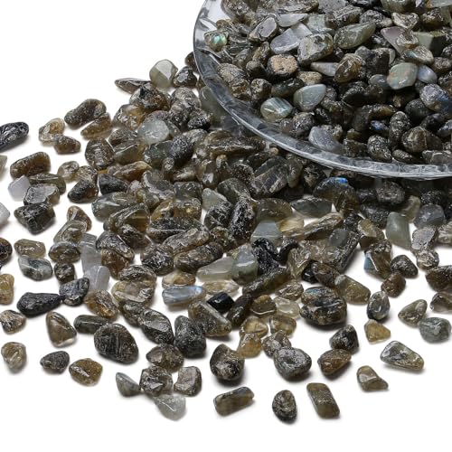 LAIDANLA Labradorite Crushed Stone Crystal Chips Bulk Natural Gemstones Healing Reiki Crystals Mini Quartz Vase Filler Aquarium Gravel 100g - color: Labradorite, size: 0.22 Pound-（0.2"-0.28"）