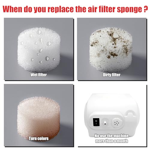 100 Pieces Air Filter Sponge for Compressor System Accessories Round White Sponge Air Filter Replacement for Compressor System (White)
