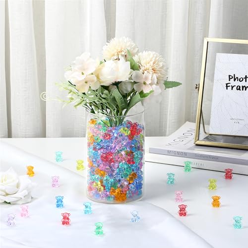 200PCS Mini Resin Bears Figures Cute Tiny Teddy Bears Trinkets Small Plastic Miniature Animals Figures Bulk for Fairy Garden Classroom Prizes Vase Filler Gifts Party Favors Office Desk Decor - size: Bear (200PCS)