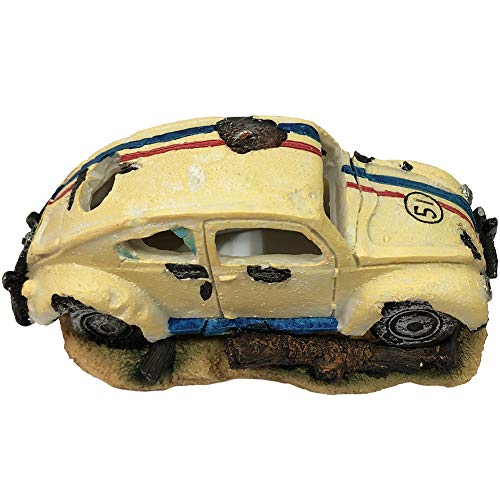 SLOCME Aquarium Bubble Wreck Car Decorations - Fish Tank Bubble Car Decor for Air Bubbler Oxygen Pump，Resin Material Car Decor