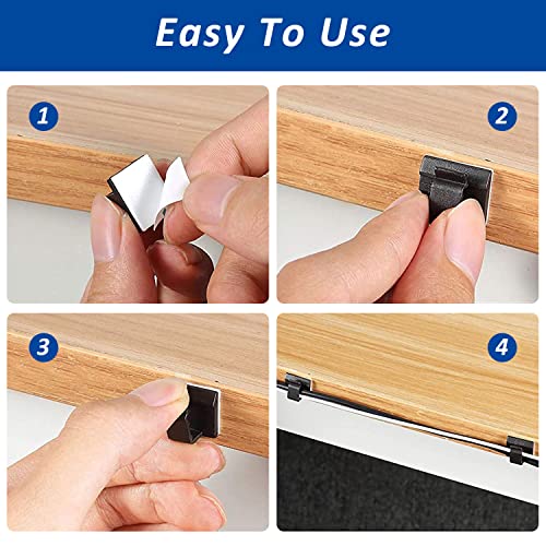 150 PCS Adhesive Cable Wire Clips Black, Outdoor Cable Management Wire Organizer Cord Holder for Under Desk, Car, Wall, TV PC Ethernet Cable (White) - color: White