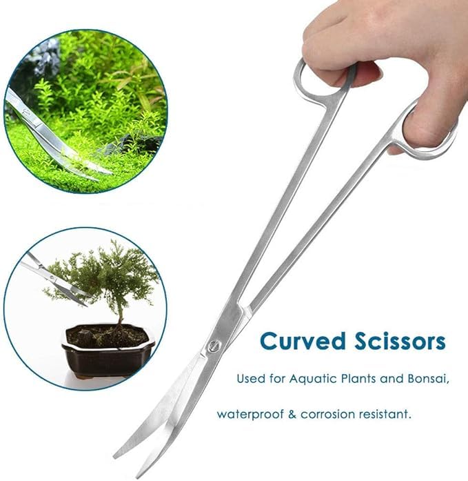 Carefree Fish 9IN1 Aquarium Cleaning Tools Long Handle Adjustable Length 20~36Inch Fish Tank Cleaner Kit Algae Scraper Scrubber Brushes Set Plant Scissor Long Tweezer - size: 20~36In