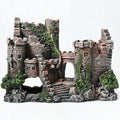 Aquarium Resin Castle Decoration, Air Bubbler Stone Cave Hideout House for Betta Fish, Shrimp & Turtles, Fish Tank Ornament Accessories for Breeding, Playing & Resting ，Decorative Bubbling Castle