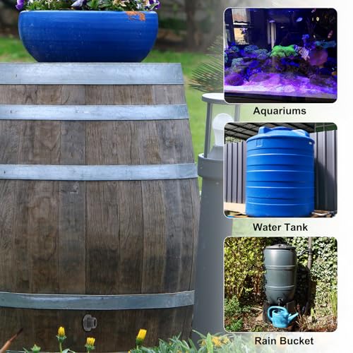 PATIKIL PVC Bulkhead Fitting with Plug NPT1-1/2", Bulkhead Water Tank Connector with Silicone Seal Gasket Garden Hose Fitting with Plug for Rain Bucket, Sinks, Aquariums, Gray