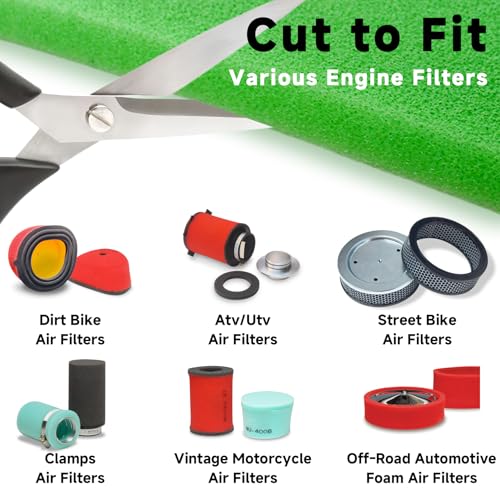 Washable Foam Filter Material for Uni Filter BF-1 BF1, 65-PPI Motorcycle Foam Air Filter Sheet, Cut-to-Size Pre-Filter Sponge for ATV/UTV Dirt Bike Lawn Mower Engines,15''x18''x5/8'', Green - color: Green