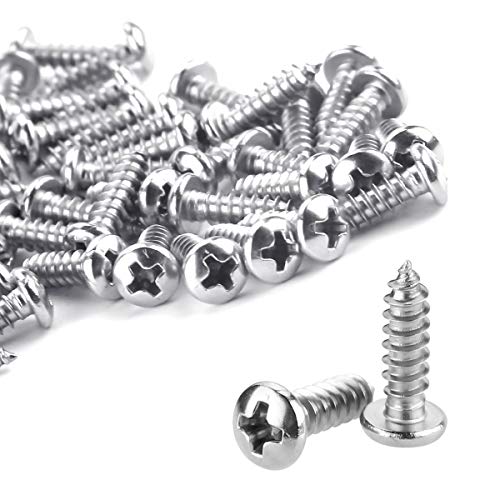 LOKMAN 100 Pack 1/4 Inch Rope Light P-Style Mounting Clips with Compatible Stainless Steel Pan Head Phillips Screws - size: 1/4 100+100