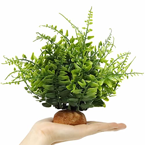 Fake Green Boston Fern, Reptile Plants for Terrarium, Amphibian Tank Accessories Habitat Decor fit Crested Gecko Leopard Lizard Chameleon Ball Python Snake Frog - color: I-fake Green Boston Fern