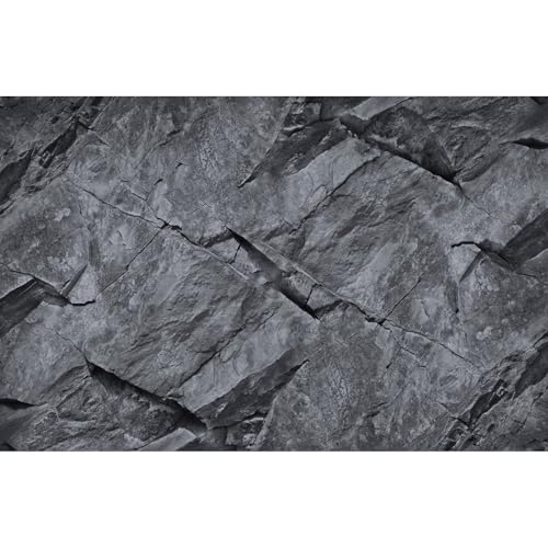 Rock Aquarium Background Underwater Black Grey Stone Fish Tank Background Black Rocky Terrarium Background Black Rock Reptile Habitat Background for Pets Wallpaper Poster Decors 24x12in - color: White Grey, size: 24(W)x12(H)inches/ 60(W)*30cm(H)