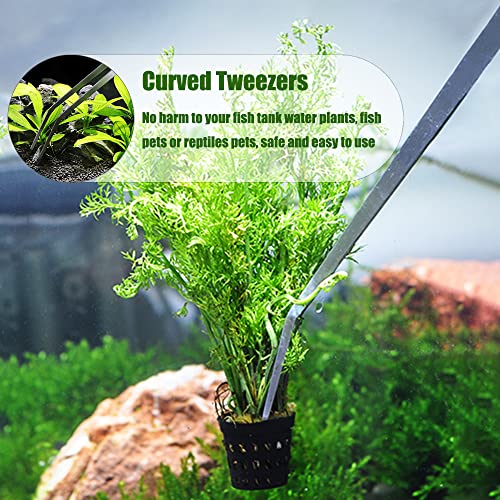 Utoolmart Aquarium Plant Tweezer, Stainless Steel Curved Tweezer, Aquarium Tweezers Extra Long 38cm, for Fish Tank Plant Aquascape Tools, Feeding Tongs, 2 Pcs - color: 2pcs, size: 38cm Curved
