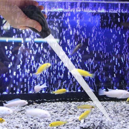 GLEAVI Aquarium Water Changer and Fish Tank Cleaning Tool, 45cm Black Plastic Pipette with 50ml Capacity, Suction and Drainage Equipment for Aquarium Maintenance
