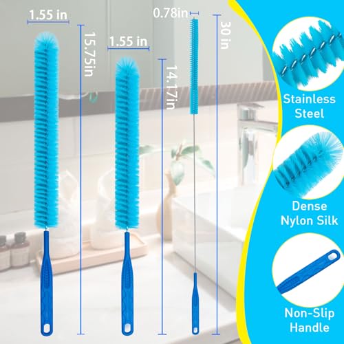 Dryer Vent Cleaner Brush, Lint Remover&Drain Snake for Trap Filter Cleaning | Flexible Long Cleaning Brush for Dryer Vent Lint Removal, Drain Snake Unclogger and Trap Filter Deep Cleaner Kit