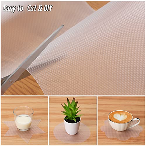Anoak Shelf Liner, 12 Inches x 20(240.1 Inch) FT Non-Slip Cabinet Liner, Diamond Pattern Clear - size: 12"W x 240.1"L