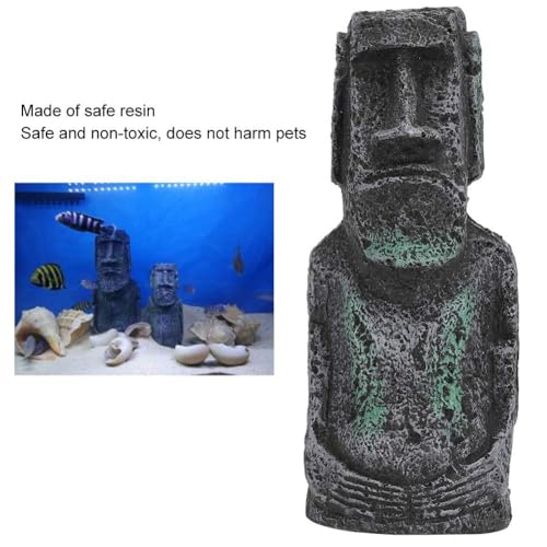 2Pcs Easter Island Statue, Resin Replica Easters Island Imitation Stone Statues Easter Head Artificial Fish Decorations Lifelike Aquarium Equipment Landscape Resin Ornament - size: Roman Portrait*2pcs