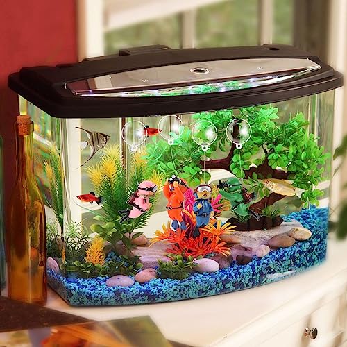 KALIONE Floating Fish Tank Decorations - Cute Little Diver Toys for Aquarium Decor - 4 Pack Ornaments Accessories