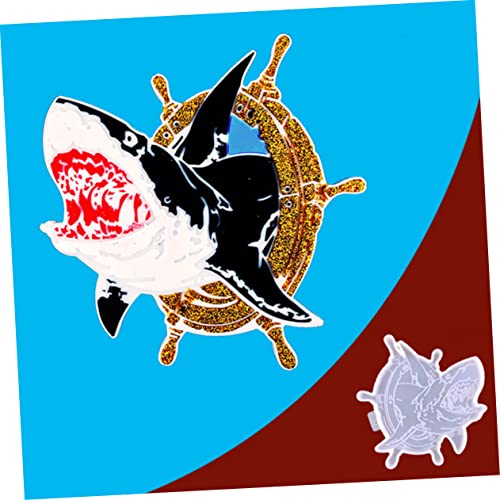 VILLCASE Shark Design Epoxy Resin Molding Cup Mat Silicone Mold for DIY Projects