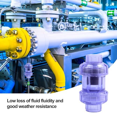 UPVC Check Valve 3/4 inch Clear Double True Union Flap Check Valve Durable for Fish Tank Pump System Non-Return Water Tube Connector Backflow Prevention