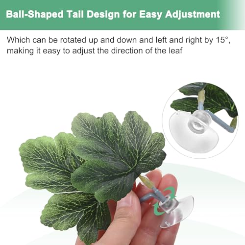 M METERXITY 2-Pack Betta Fish Leaf Pad, Hammock Plant Leaf Pad, Realistic Resting Fish Rest Bed for Fish Tank Decorations/Aquarium Accessories/Spawning Grounds [Green, Grape Leaves-Shaped] - color: Green