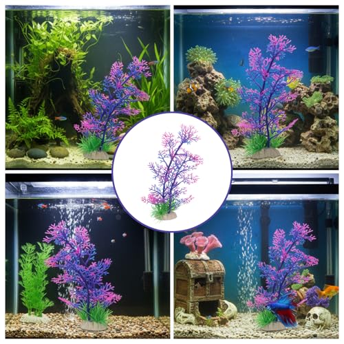 Aquarium Plants, Fish Tank Fake Coral, Artificial Aquarium Coral Ornament, Aquarium Decor Plastic Plant Small, Multi-Purpose Simulation Water Grass, Faux Aquariums Ornament
