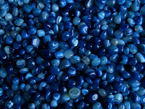 Royal Sapphire River Rocks, Garden Rocks, Outdoor Decorative Stones, Natural Gravel, for Aquariums, Landscaping, Vase Fillers, Succulent, Cactus Pot, Terrarium Rocks. (500 gm, Blue)