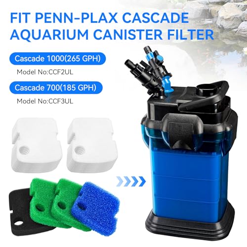 Canister Filter Replacement for Penn Plax 700/1000 CCF2UL/CCF3UL Canister Filter Aquarium Canister Filter Parts Bio Floss Sponge Compatible with Cascade 1000 Filter for Aquariums Fish Tank 16 Pack