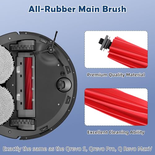 Accessories Replacement Kit for Roborock Q Revo S, Qevo Pro, Qrevo Plus Robot Vacuum, 1 Main Brush, 4 Mop Cloth, 2 Washable Filter, 4 Black Side Brushes, 6 Dust Bag, 1 Cleaning Tool - 18 Pcs - color: QrevoS/QrevoPro/QrevoPlus Accessories