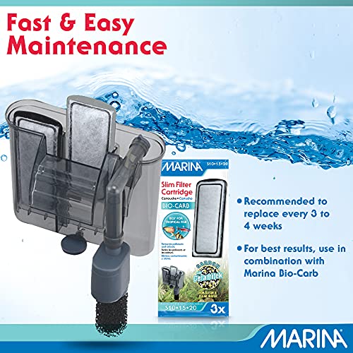 Marina Bio Clear Ceramic Replacement Cartridge for Slim Filters, 3 Pack – Optimal Filtration for a Healthy Aquarium,White