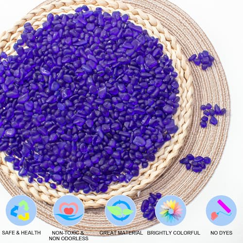 Keedolla 0.5 Lb Cobalt Blue Frosted Sea Glass Stones Fish Tank Rocks Gravel Aquarium Glass Pebbles Marbles Gemstones for Vase Fillers, DIY Crafts, and Home Decor - color: Cobalt Blue, size: 0.5 LB