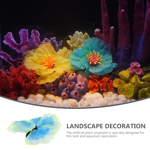DOITOOL Fish Tank Aquatic Plant Decor Blue Artificial Water Grass Silicone Aquarium Supplies for Freshwater Tanks