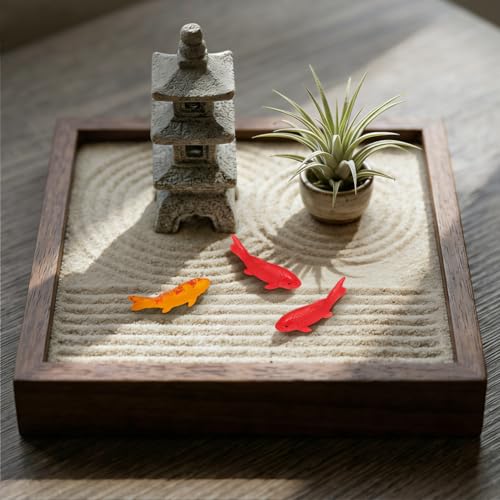 Kisangel 5Pcs Small Fake Fish Aquarium Decor Realistic Koi Decorations Floating Fish Tank Accessories for Home Office Terrarium