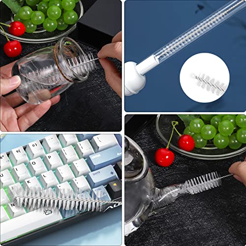 Straw Cleaner Brushes Sets, 12 Pieces 8.2 Inch Botthle Cleaning Brush and Nylon Tube Brush Brush Kit for Sippy Cup, Tumbler, Water Bottle, Drinking Straw (White) - color: 8.2 Inch White Cleaning Brushes
