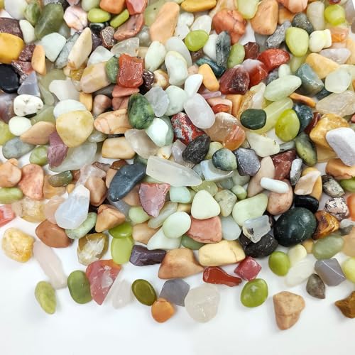 FANTIAN 10 lbs Small Succulent Rocks, 3/8 Inch Colorful Polished Pebbles for Indoor Plants. Decorative Rocks for Plants Indoor, Vases, Planters Aquarium and Outdoor Landscaping Garden - size: 10 pounds, style: Colorful