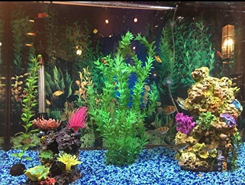 Saim Aquarium Artificial Plastic Plants Emulational Decorative Plant Decor Underwater Plant Fish Tank Ornament 18" Height