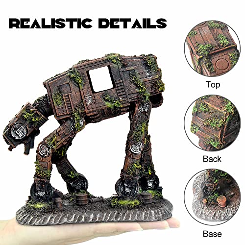 fazhongfa Fish Tank Decorations Star Wars Aquarium Accessories Small to Large Fish Tank Resin Decor for Betta Goldfish Hideouts Cave Hide Ornament Backgrounds (at-Medium) - size: Medium