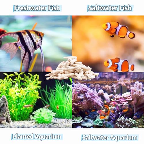 Crushed Coral for Aquarium Filter Media - Pre-Filled Reusable Media Bag - Natural pH Buffer for Freshwater & Saltwater Fish Tanks