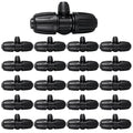 Locked Barbed Tee Connectors,1/2 Inch to 1/4 Inch Irrigation Tubing Fittings Kit for (1/2'' ID x 0.60''-0.63'' OD) 16mm Drip Tubing (20 Pcs Barbed Tee 3-Way) - size: 20 Pcs 1/2 to 1/4 Inch Locked Barbed 3-Way