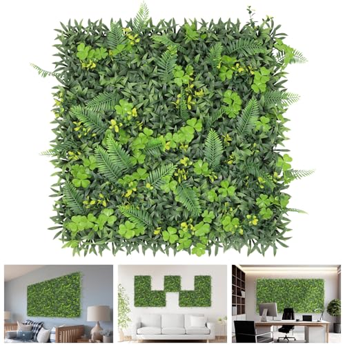 TANG 20"x20"-1PC Artificial Greenery Boxwood Panels Grass Wall Panel, Faux Privacy Fence Ivy Screens Backdrop Fake Hedge for Indoor Outdoor Wedding Décor, Style-11 - color: 20"x20" Panel-11, size: 20"x20"