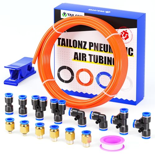 TAILONZ PNEUMATIC Orange 6mm OD 4mm ID Polyurethane PU Air Hose Pipe Tube Kit 10 Meter 32.8ft - color: Orange, size: 6mm OD/32.8ft/10m