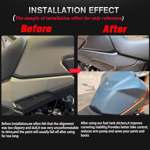 Motorcycle Side Fuel Tank Pads Protector Stickers Decal Gas Knee Grip Traction Pad Compatible for HO&N&DA CB650R/CBR650R Accessories 2019-2024 (Black) - color: Black