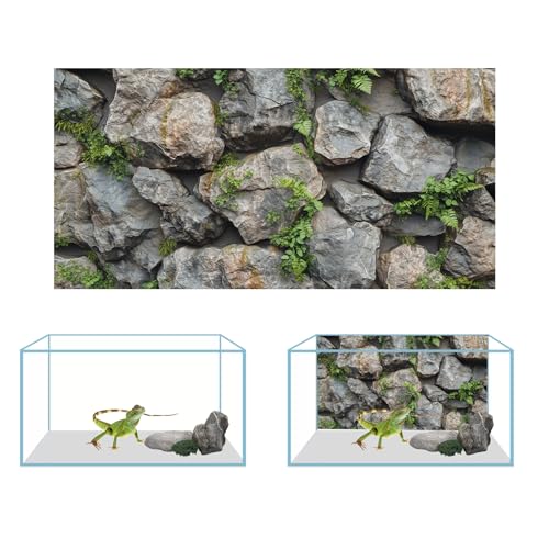 COMSUN 3 Pack Terrarium Background, 36x18 inches Polyester Reptile Background, Cloth Terrarium Background, Tropical Green Tree Fern & Gobi Desert Sunshine Cactus Rock Terrarium Background - size: 36x18 Inch