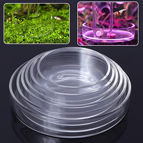 Aquarium Shrimp Feeding Dish High Clear Glass Bottom Feeders Food Bowl 3.9 3.5 3.2 2.4 Inches Round Tray - size: Diameter: 8cm(3.15in)