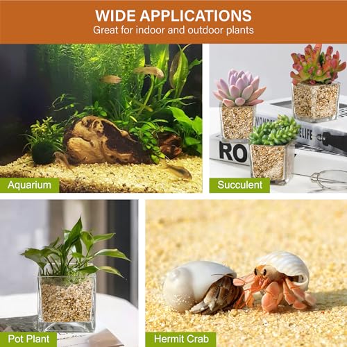 NUPICK 1-3mm Coarse Sand for Plants, 5lb Horticultural Grit for Aquariums, Succulents, Desert Silica Sand for Cactus, Decorative Gravel for Vases Filler, Gold Grit for Bonsai, Landscaping