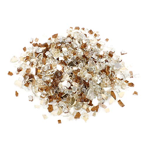 Stanbroil 10-Pound Blended Fire Glass - 1/4 inch Reflective Tempered Fire Glass Blended Gold, Platinum, Copper Reflective for Indoor and Outdoor Gas Fire Pits and Fireplaces - color: Gold, Platinum, Copper, size: 1/4"