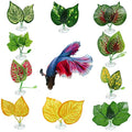 N A 10 PCS Betta Leaf Hammock Pack, Bed for Fish, Soft and Large Blue Spotted Plant Pad, Holder for Tropical Fish Aquariums and Saltwater