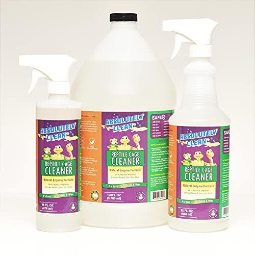 Absolutely Clean Amazing Reptile & Amphibian Terrarium Cleaner and Odor Eliminator - Just Spray/Wipe - Safely & Easily Removes Reptile & Amphibian Messes - USA Made - size: 16 Fl Oz (Pack of 2)
