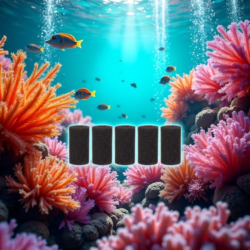 5Pcs Black Aquarium Filter Sponges,Aquarium Pre-Filter Sponges Filter Intake Sponge Strainer Foam Guard Cover Aquarium Filter Accessories for Freshwater and Saltwater Fish Tank（L
