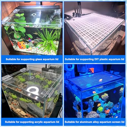 NestBasics 12pcs Transparent Aquarium Lid Clips,Rimless Fish Tank Glass Cover top Support,Aquarium Hood Holder, Aquarium top Clips,fit 8-10mm Thickness Glass - size: 12pcs 8-10mm clips