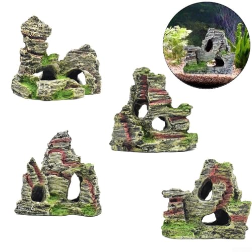 Fish Tank Rockery Ornament Mountain View Resin Bridge for Aquarium Decor (A) - size: size:a