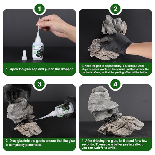 Special Aquarium Liquid Glue for Fish Tank Landscaping, Aquarium Safe Instant Glue for Driftwood, Rocks, Stones,Build Beautiful Waterscapes,Cannot Be Used for Aquatic Plants or Corals